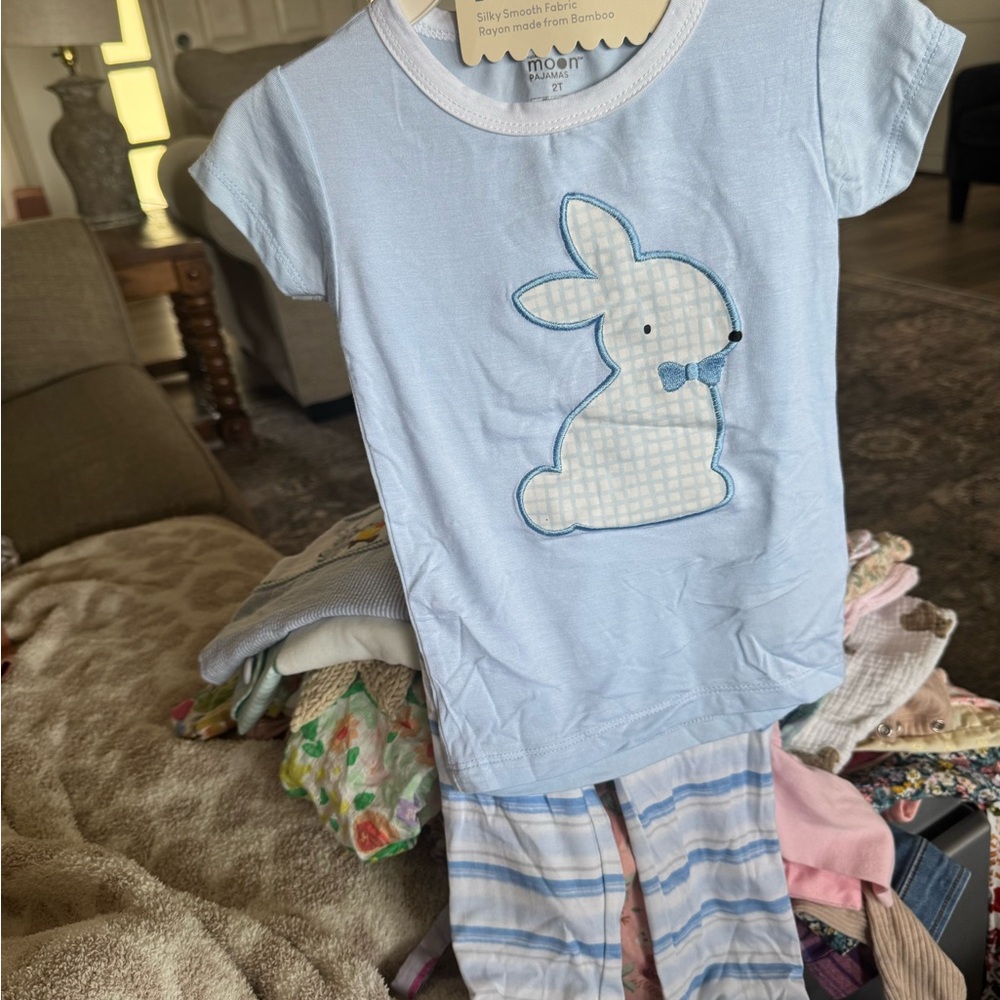 Kids Pajamas - Blue Bunny Design